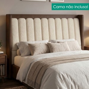Cabeceira Queen 160 cm Lumina Com Frame Boucle TCA 310 Corino TCS 721 PEER