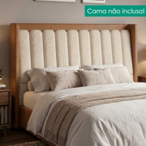 Cabeceira Queen 160 cm Lumina Com Frame Boucle TCA 310 Corino TCS 727 PEER