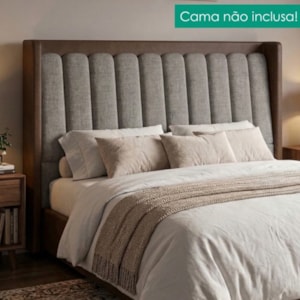 Cabeceira Queen 160 cm Lumina Com Frame Linho TCA 208 Corino TCS 721 PEER