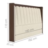 Cabeceira Queen 160 cm Lumina LED Com Frame Boucle TCA 310 Corino TCS 721 PEER