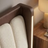 Cabeceira Queen 160 cm Lumina LED Com Frame Boucle TCA 310 Corino TCS 721 PEER