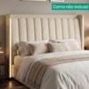 Cabeceira Queen 160 cm Lumina LED Com Frame Boucle TCA 310 Corino TCS 725 PEER