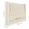 Cabeceira Queen 160 cm Lumina LED Com Frame Boucle TCA 310 Corino TCS 725 PEER