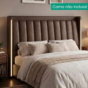Cabeceira Queen 160 cm Lumina LED Com Frame Corino TCS 721 PEER
