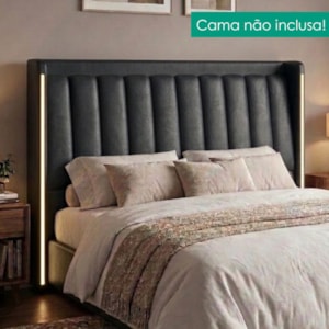 Cabeceira Queen 160 cm Lumina LED Com Frame Corino TCS 724 PEER