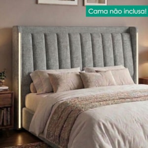 Cabeceira Queen 160 cm Lumina LED Com Frame Linho SL 66 PEER