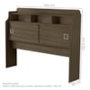 Cabeceira Queen 2 Portas 165 cm MDF Jessica Castanho Off Decmade