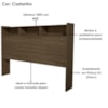 Cabeceira Queen 3 Nichos MDF 165 cm Melissa Castanho Decmade