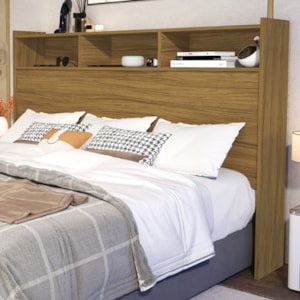 Cabeceira Queen 3 Nichos MDF 165 cm Melissa Nature Decmade
