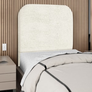Cabeceira Solteiro 100 cm Com Frame Alana Boucle Bege Artte