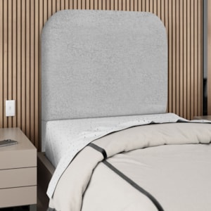 Cabeceira Solteiro 100 cm Com Frame Alana Boucle Cinza Artte
