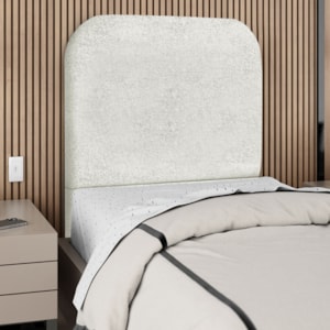 Cabeceira Solteiro 100 cm Com Frame Alana Boucle Cinza Claro Artte