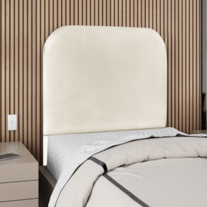 Cabeceira Solteiro 100 cm Com Frame Alana Corino Bege Artte