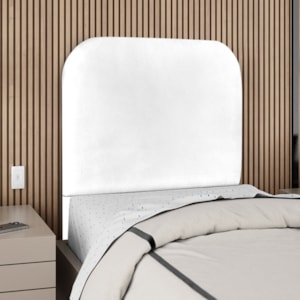 Cabeceira Solteiro 100 cm Com Frame Alana Corino Branco Artte