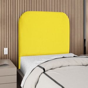 Cabeceira Solteiro 100 cm Com Frame Alana Suede Amarelo Artte