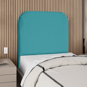 Cabeceira Solteiro 100 cm Com Frame Alana Suede Azul Turquesa Artte