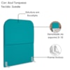 Cabeceira Solteiro 100 cm Com Frame Alana Suede Azul Turquesa Artte