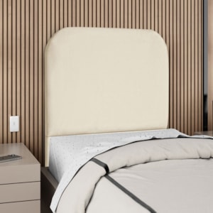 Cabeceira Solteiro 100 cm Com Frame Alana Suede Bege Artte