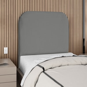 Cabeceira Solteiro 100 cm Com Frame Alana Suede Cinza Artte
