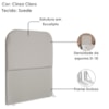 Cabeceira Solteiro 100 cm Com Frame Alana Suede Cinza Claro Artte