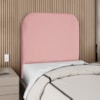 Cabeceira Solteiro 100 cm Com Frame Alana Suede Rosa Artte