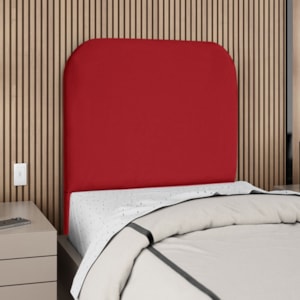 Cabeceira Solteiro 100 cm Com Frame Alana Suede Vermelho Artte