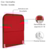 Cabeceira Solteiro 100 cm Com Frame Alana Suede Vermelho Artte