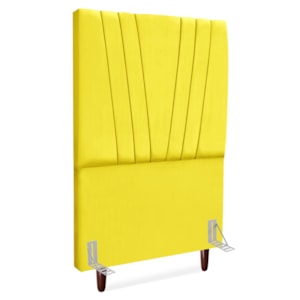 Cabeceira Solteiro 100 cm Com Frame Belgica Suede Amarelo Artte