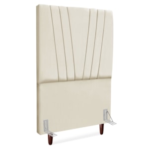Cabeceira Solteiro 100 cm Com Frame Belgica Suede Bege Artte