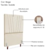 Cabeceira Solteiro 100 cm Com Frame Belgica Suede Bege Artte