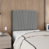 Cabeceira Solteiro 100 cm Com Frame Belgica Suede Cinza Artte