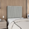 Cabeceira Solteiro 100 cm Com Frame Belgica Suede Cinza Claro Artte