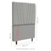 Cabeceira Solteiro 100 cm Com Frame Belgica Suede Cinza Claro Artte