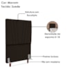 Cabeceira Solteiro 100 cm Com Frame Belgica Suede Marrom Artte