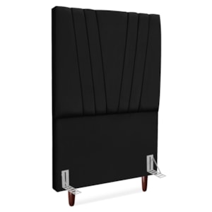 Cabeceira Solteiro 100 cm Com Frame Belgica Suede Preto Artte