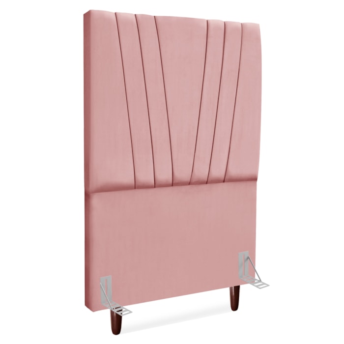 Cabeceira Solteiro 100 cm Com Frame Belgica Suede Rosa Artte