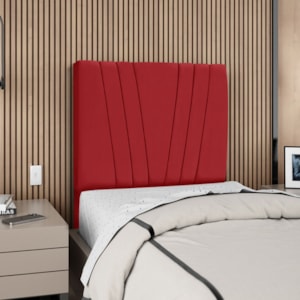 Cabeceira Solteiro 100 cm Com Frame Belgica Suede Vermelho Artte