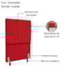 Cabeceira Solteiro 100 cm Com Frame Belgica Suede Vermelho Artte
