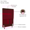 Cabeceira Solteiro 100 cm Com Frame Belgica Suede Vinho Artte