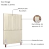 Cabeceira Solteiro 100 cm Com Frame Carla Corino Bege Artte