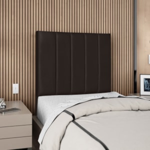 Cabeceira Solteiro 100 cm Com Frame Carla Corino Marrom Artte