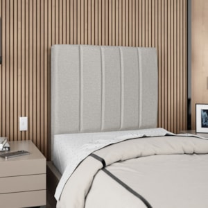 Cabeceira Solteiro 100 cm Com Frame Carla Linho Cinza Artte