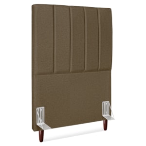 Cabeceira Solteiro 100 cm Com Frame Carla Linho Marrom Artte