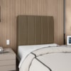 Cabeceira Solteiro 100 cm Com Frame Carla Linho Marrom Artte