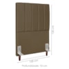 Cabeceira Solteiro 100 cm Com Frame Carla Linho Marrom Artte