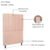 Cabeceira Solteiro 100 cm Com Frame Carla Linho Rose Artte