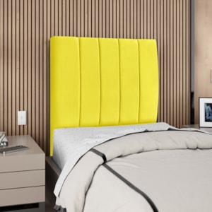 Cabeceira Solteiro 100 cm Com Frame Carla Suede Amarelo Artte