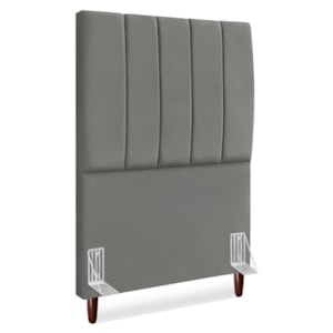 Cabeceira Solteiro 100 cm Com Frame Carla Suede Cinza Artte
