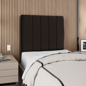Cabeceira Solteiro 100 cm Com Frame Carla Suede Marrom Artte