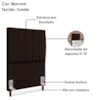 Cabeceira Solteiro 100 cm Com Frame Carla Suede Marrom Artte